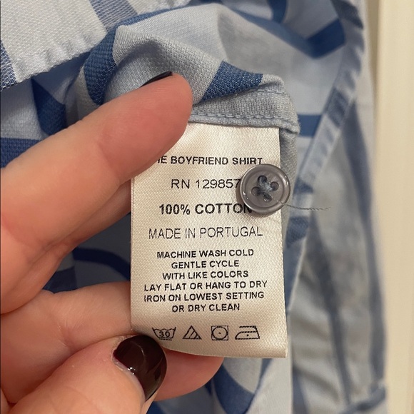 The Shirt by Rochelle Behrens Blue Stripe The Boyfriend Button Down Shirt - Picture 4 of 7